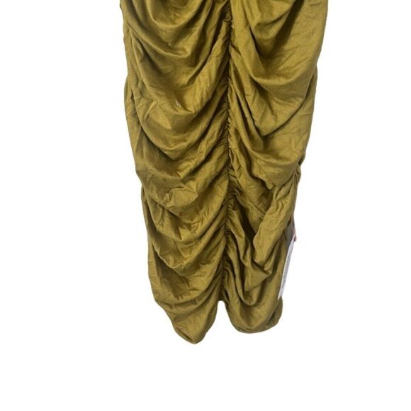 ASOS Design Cami Strappy Midi Dress Ruched Detail Gold Size US 06 - Picture 7 of 8